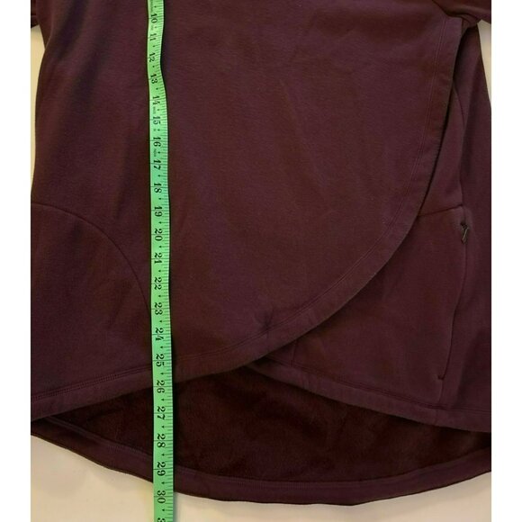 Athleta Cozy Karma Asym Pullover Burgundy Sweatshirt Size L - Picture 7 of 7